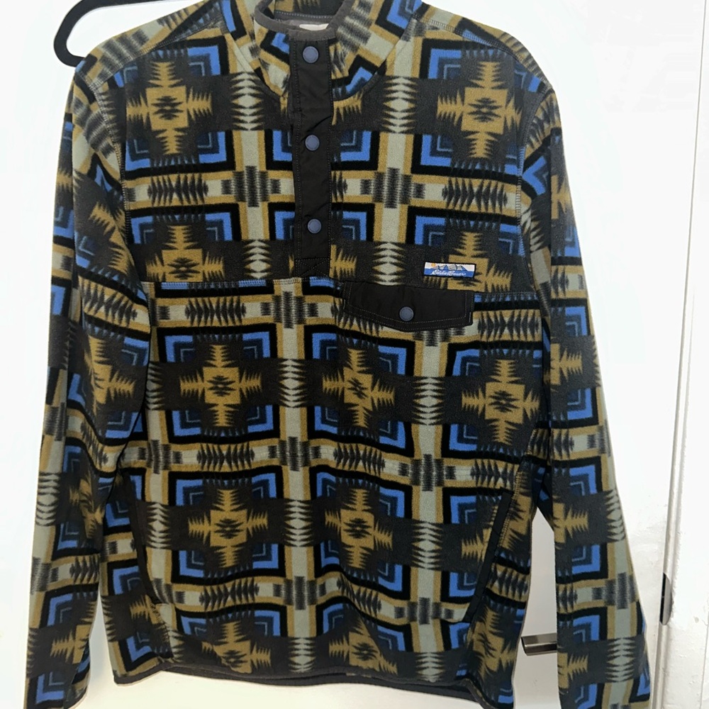 Eddie Bauer Multicolor Geometric Fleece Pullover